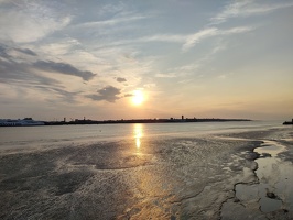 Coucher de soleil sur la Mersey, Liverpool