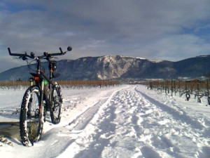 A vélo sur la neige